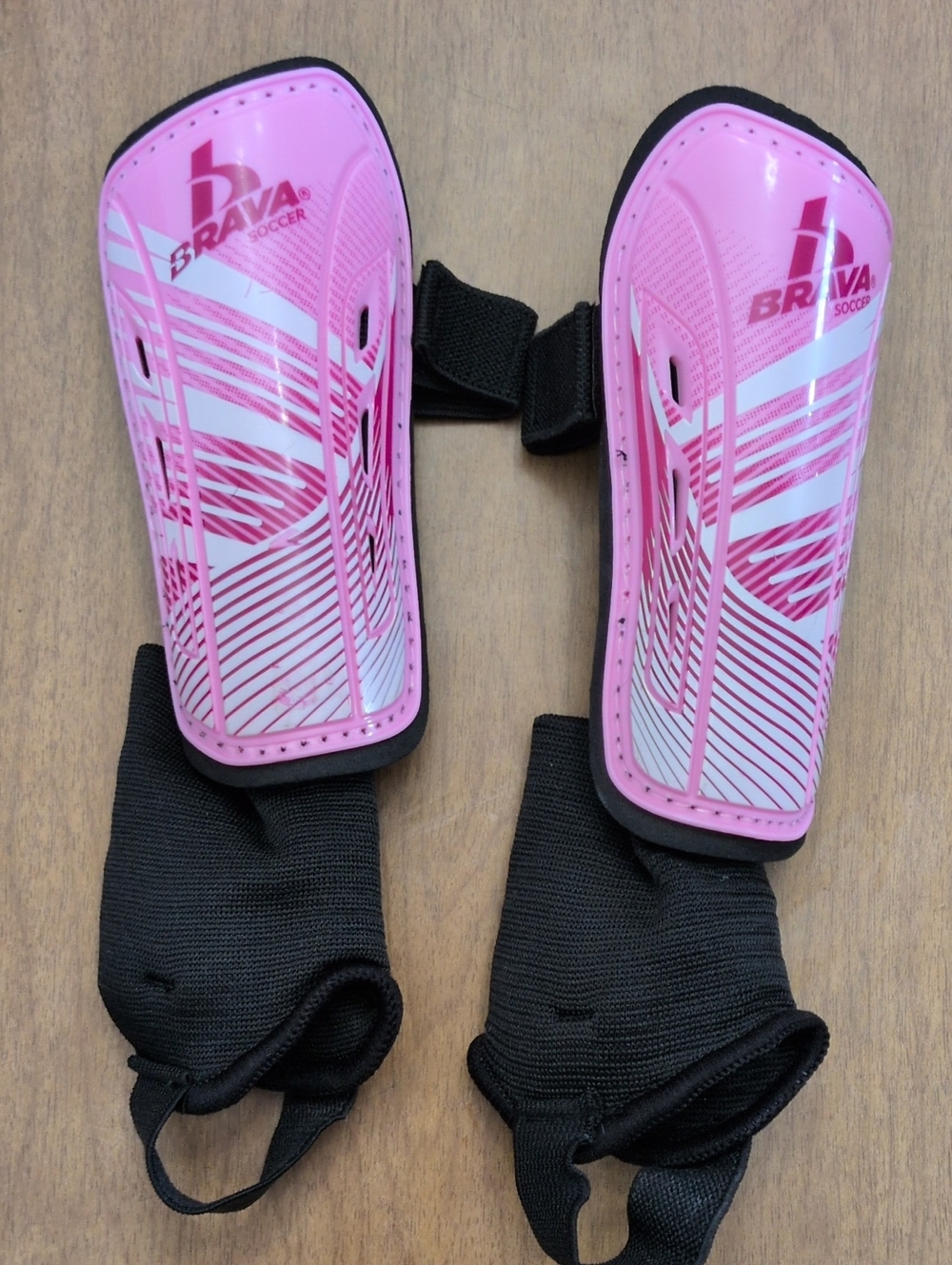 Brava Pink Youth Soccer Shin Guards with Ankle Sleeves